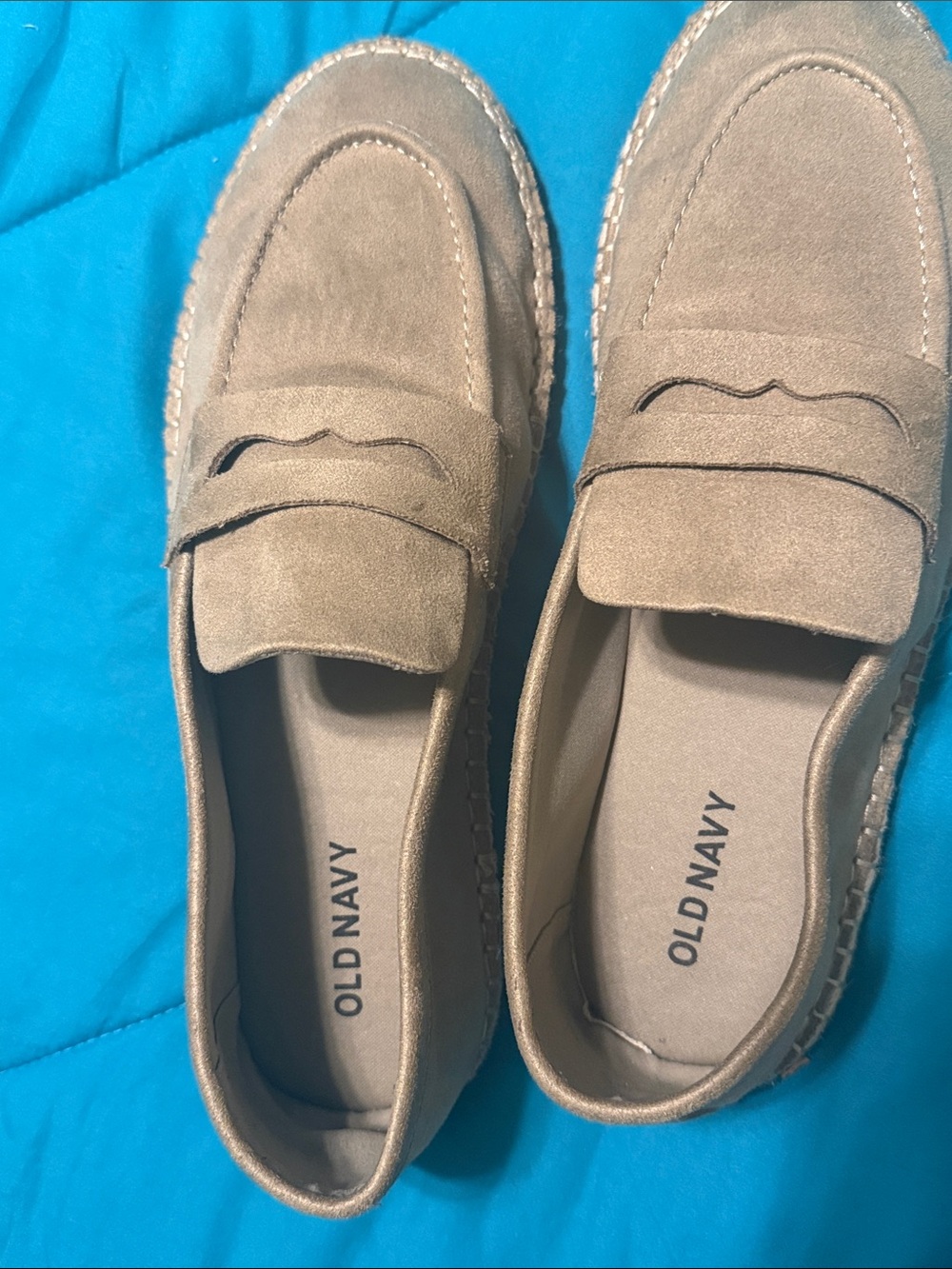 Old Navy Men's Tan Suede Slip-On Loafers